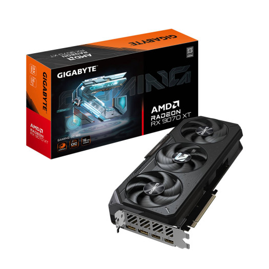 GIGABYTE Radeon RX 9070 XT GAMING OC Graphics Card, 16GB GDDR6 256-Bit Memory, 3060 MHz Boost Clock, 20 Gbps Memory Clock, 4096 Stream Processors, PCI-Express 5.0 | GV-R9070XTGAMING OC-16GD